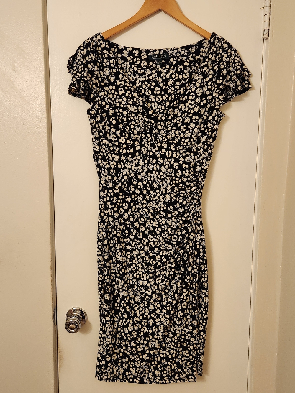 Lauren Ralph Lauren Black & White Floral Sheath Dress